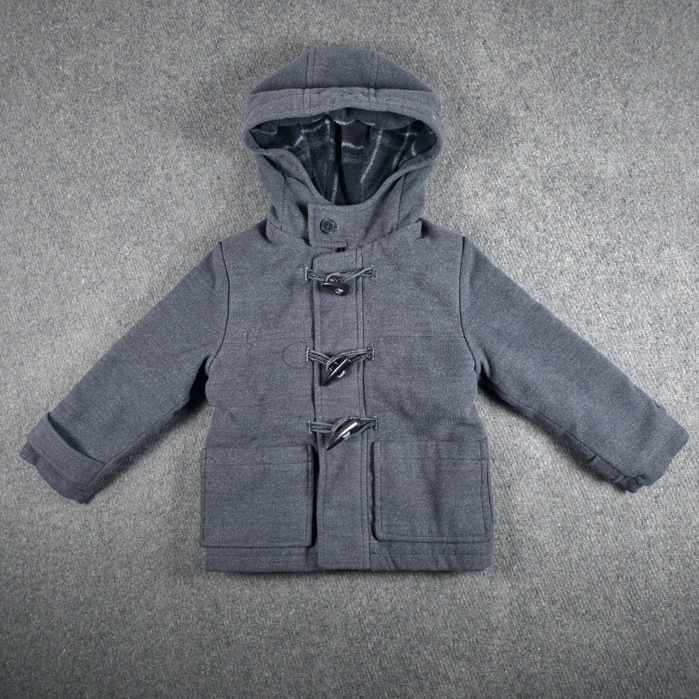 Tailored Rothschild Duffle Coat Kids 2T Dark Charcoal Grey Toggle Hooded 45311Y